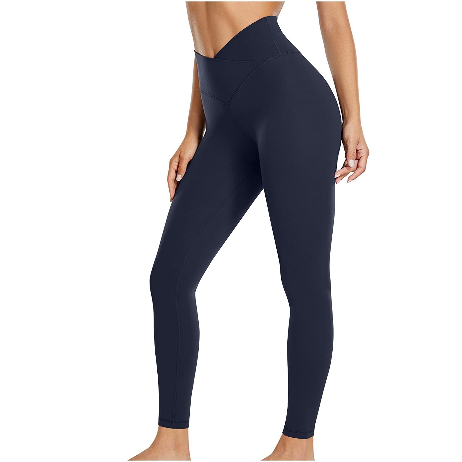 thumbnail image 2 of Pantalones de yoga de cintura alta para mujer - Leggings deportivos para entrenamiento/uso informal - Tejido elástico, todas las estaciones, tallas S-XXL, 2 of 8